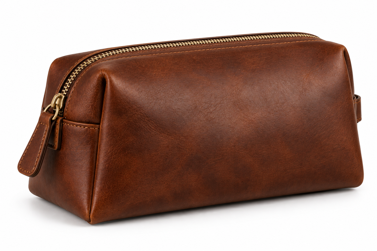 Fenmore Cosmetics Bag — Full Grain Leather with an Easy-to-Clean Interior