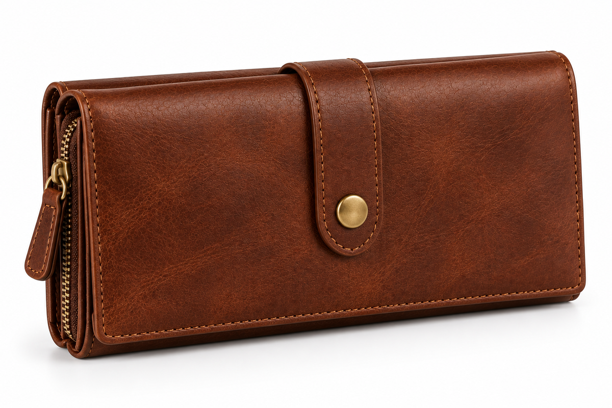 Eldridge Clutch Wallet — Full Grain Leather with Precision Top Stitching