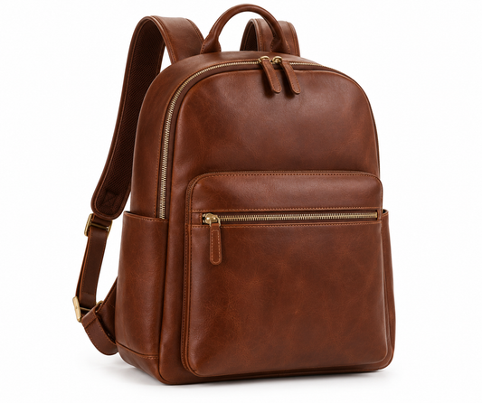 Quincy Backpack — Full Grain Leather with Adjustable Straps