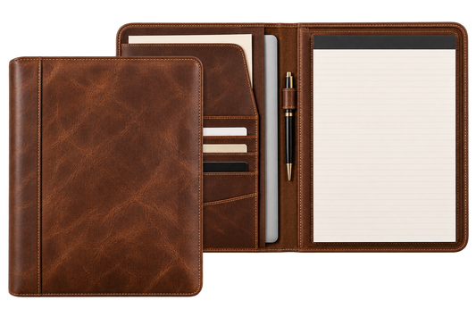 Fairbank Leather Portfolio — Full Grain Leather with a Padded Device Sleeve