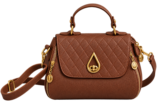 Averton Top-Handle Satchel — Quilted Leather with Gold Tone Accents