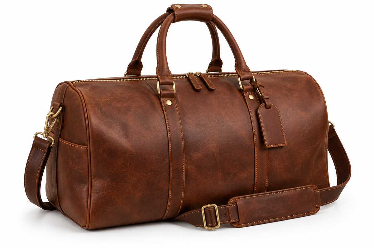 Whitmore Duffle — Full Grain Leather with Handles and Crossbody Strap