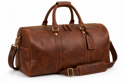 Whitmore Duffle — Full Grain Leather with Handles and Crossbody Strap