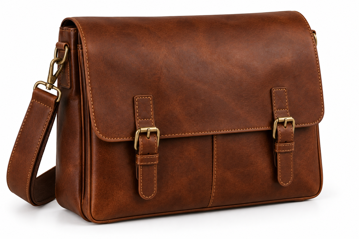 Aldercott Messenger Bag — Full Grain Leather with a Spacious Main Compartment